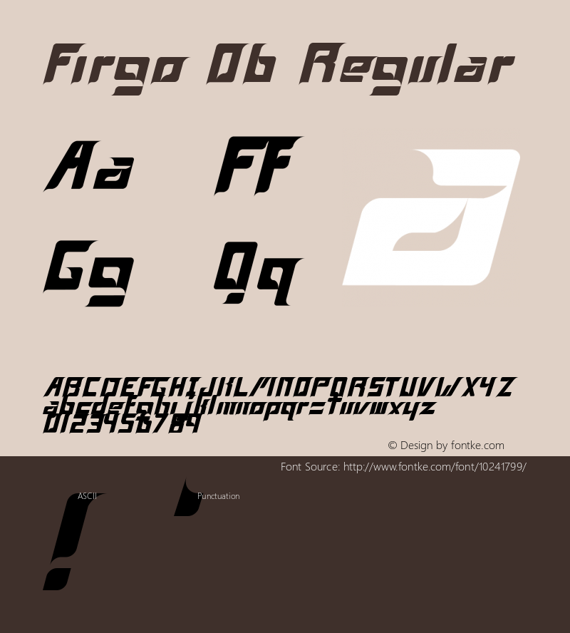 Firgo Ob Regular Version 1.000 2008 initial release Font Sample