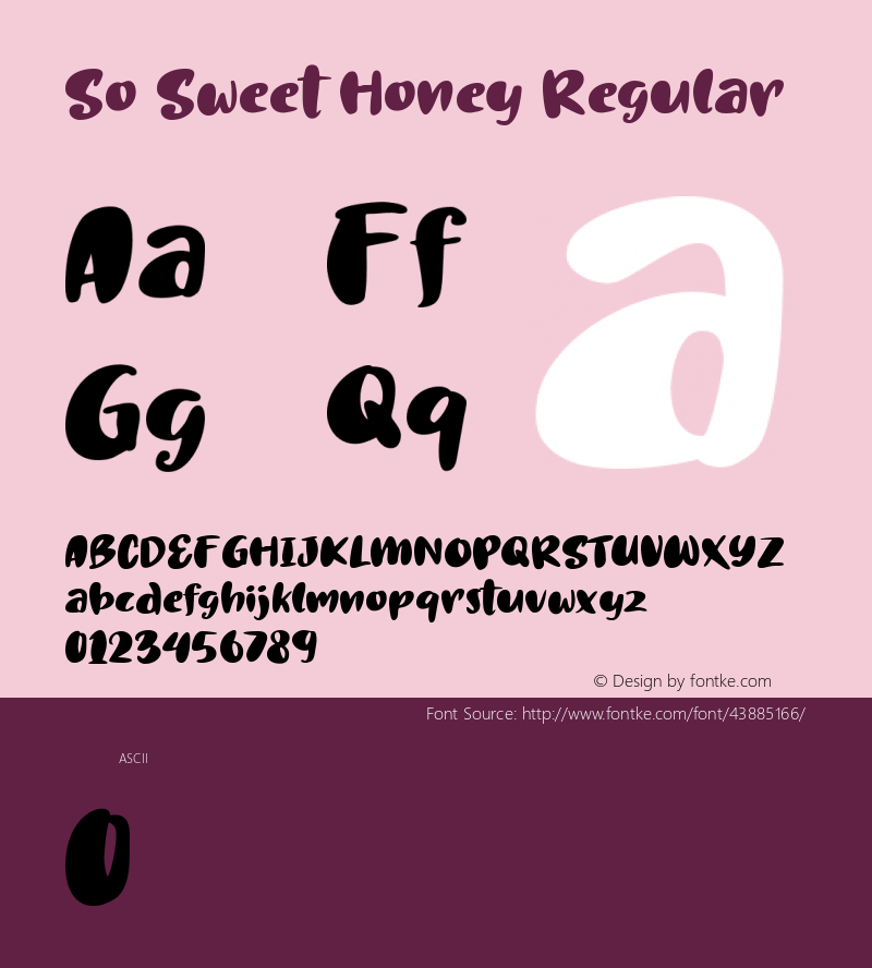 So Sweet Honey Version 1.00;November 6, 2019;FontCreator 12.0.0.2545 64-bit Font Sample