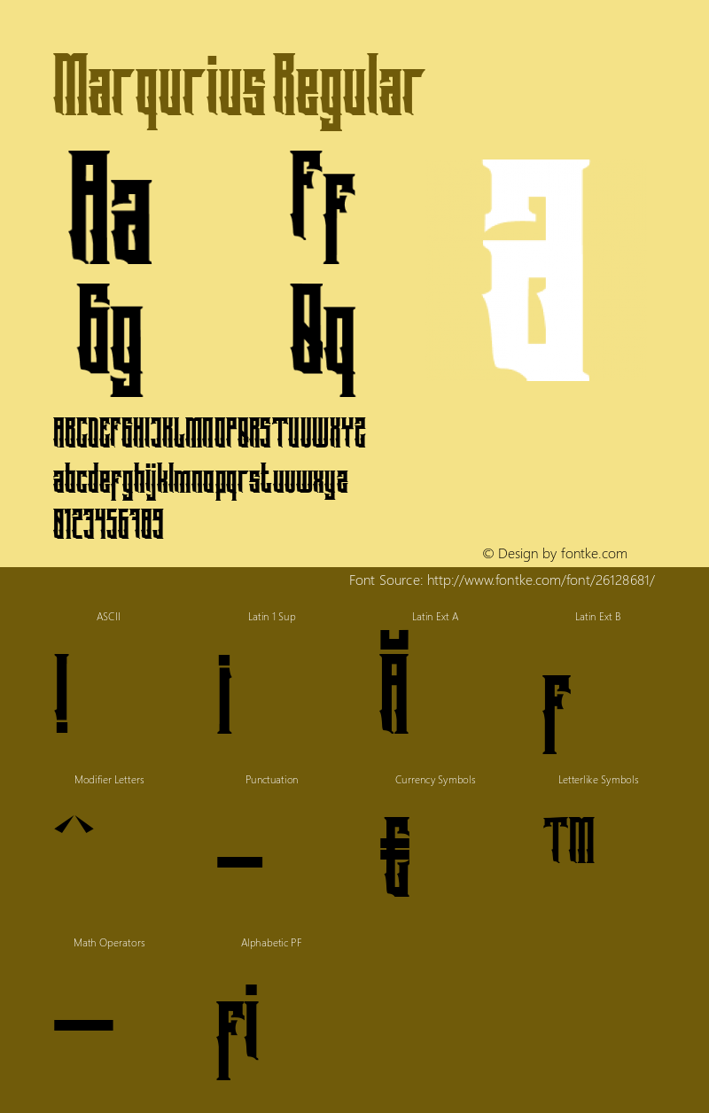 Marqurius  Font Sample