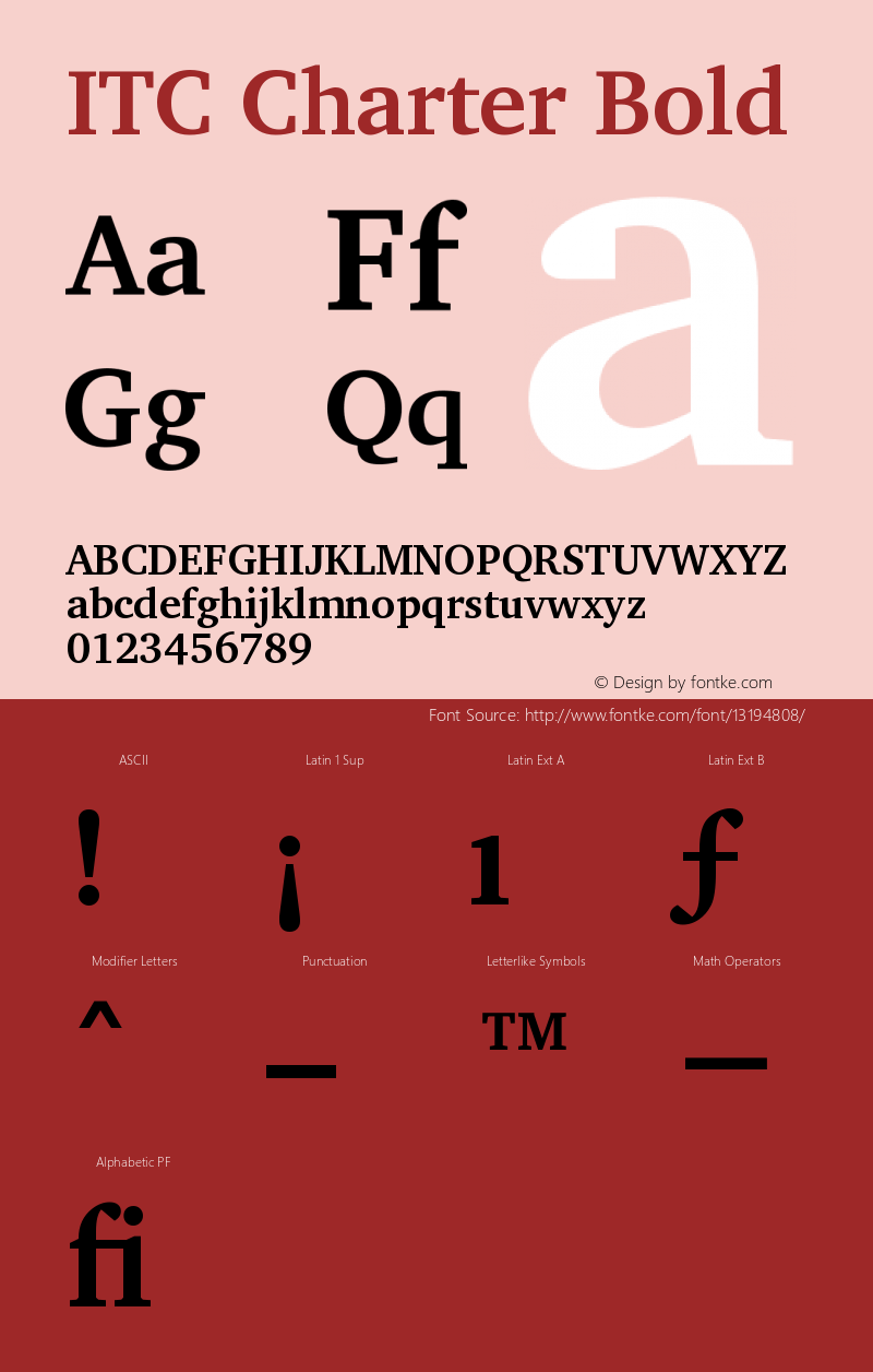 ITC Charter Bold Version 003.001 Font Sample