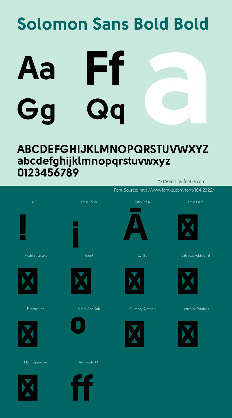 Solomon Sans Bold Bold Version 001.001 Font Sample