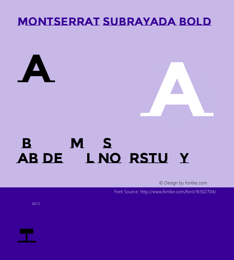 Montserrat Subrayada Bold Version 2.001 Font Sample