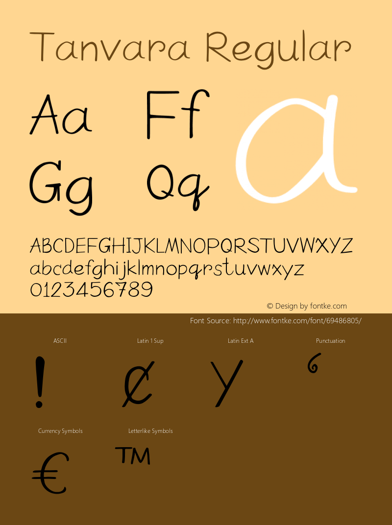 Tanvara Version 1.003;Fontself Maker 3.5.1 Font Sample