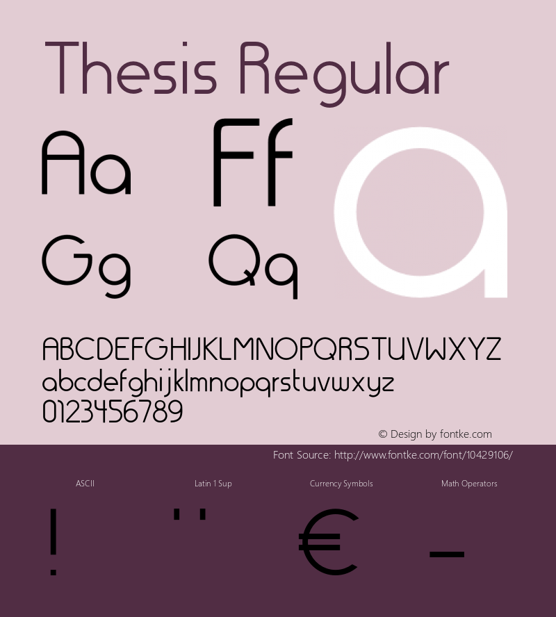 Thesis Regular Version 1.000;PS 001.000;hotconv 1.0.56;makeotf.lib2.0.21325 Font Sample