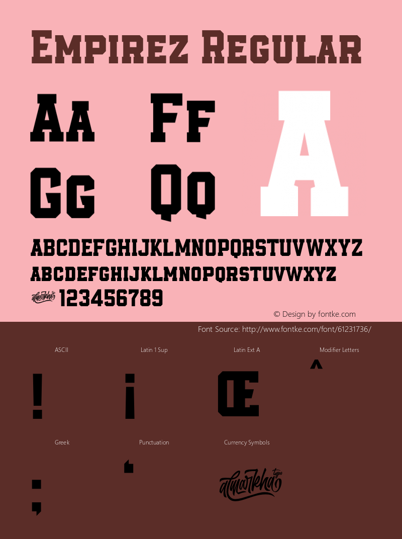 Empirez Version 1.00;April 13, 2020;FontCreator 11.5.0.2427 32-bit Font Sample