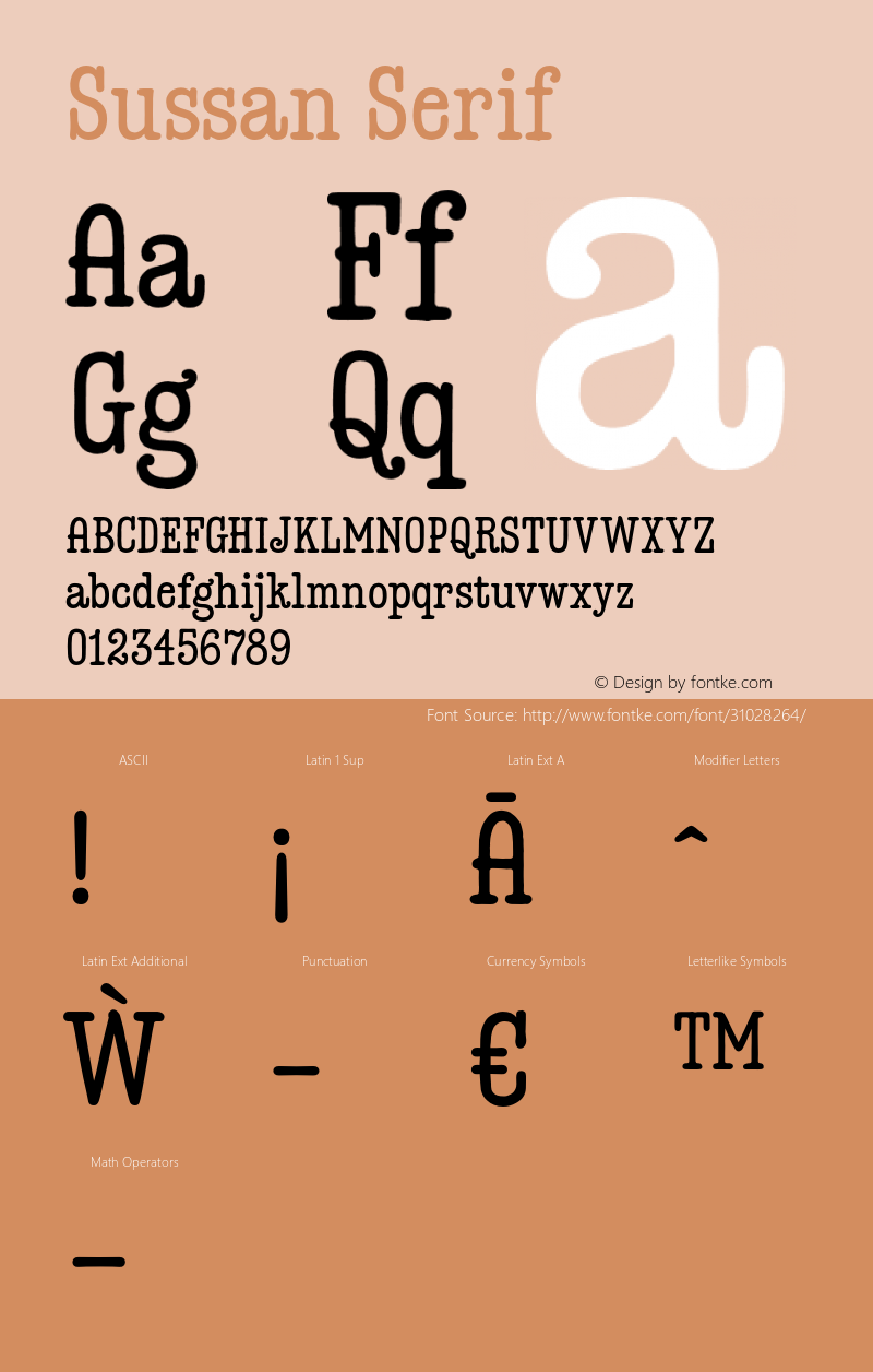 Sussan-Serif Version 1.000;PS 001.000;hotconv 1.0.88;makeotf.lib2.5.64775 Font Sample