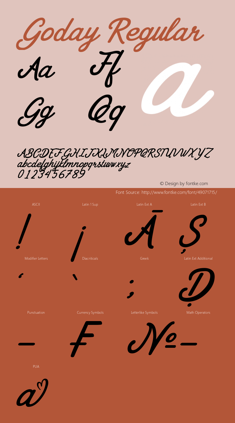 Goday Version 1.00;April 4, 2018 Font Sample