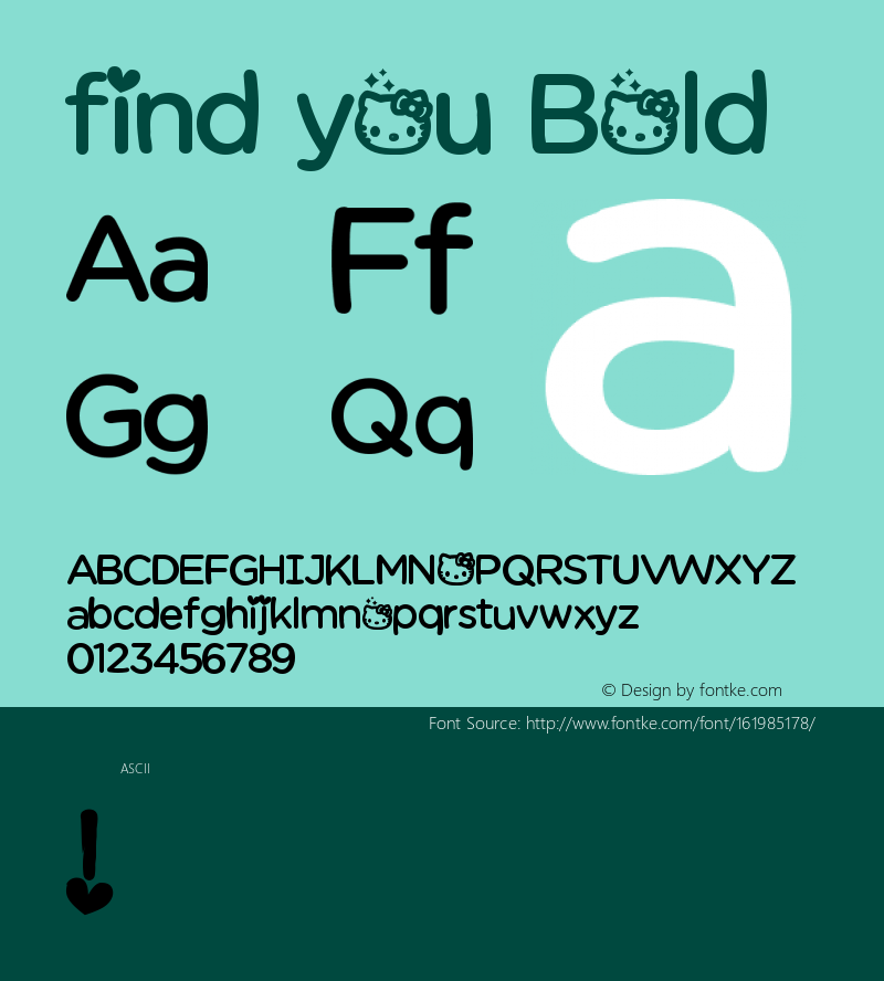 find you Bold Version 1.002;November 20, 2019;FontCreator 12.0.0.2547 64-bit Font Sample