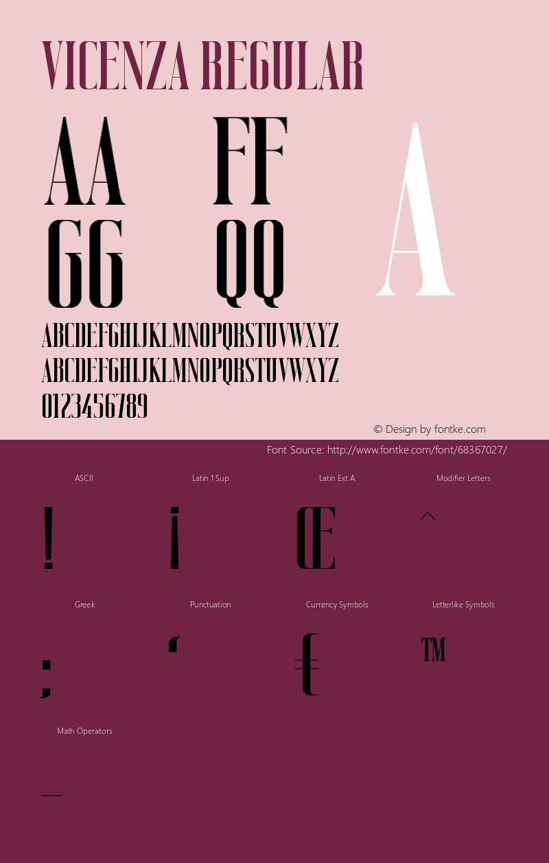 Vicenza Version 1.00;May 10, 2020;FontCreator 13.0.0.2630 64-bit Font Sample