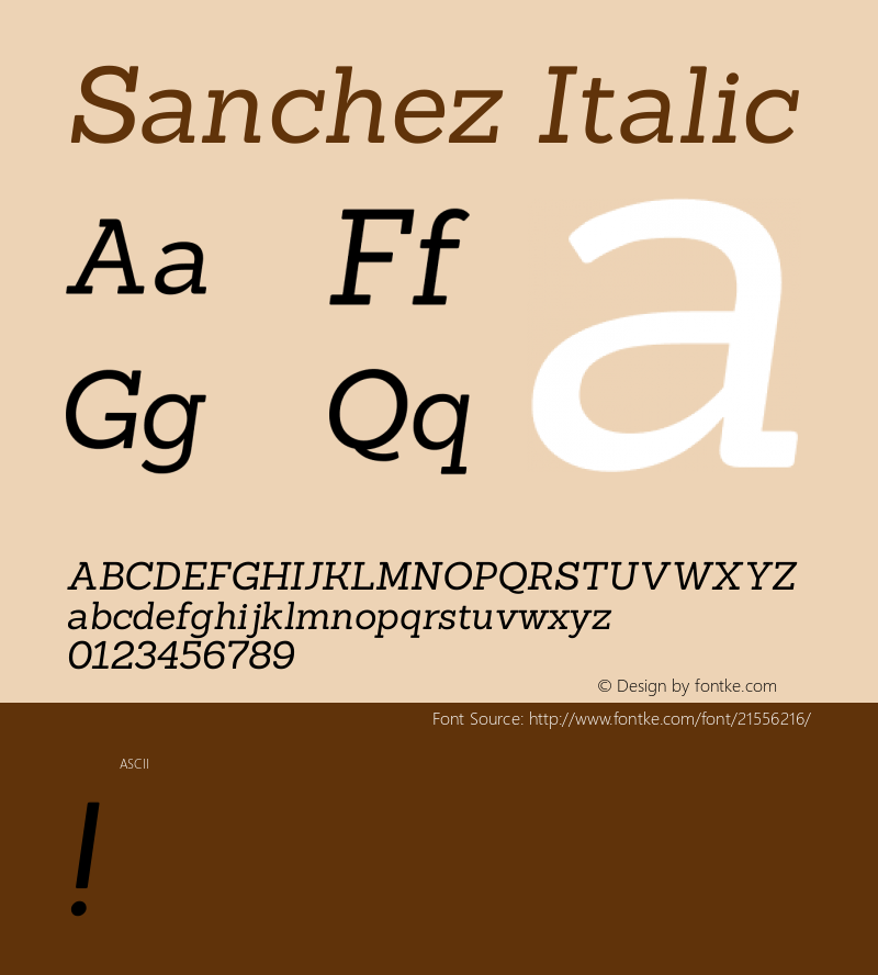 Sanchez Version 1.0 Font Sample