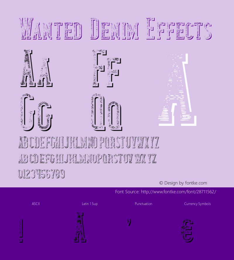WantedDenimEffects Version 1.00;February 13, 2019;FontCreator 11.5.0.2430 64-bit Font Sample