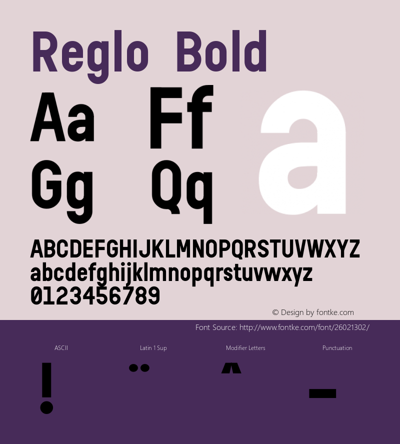 Reglo Bold Version 1.0 Font Sample