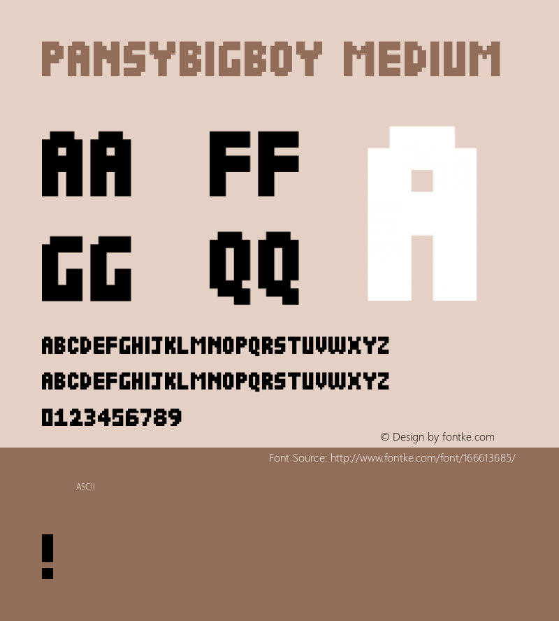 pansybigboy Version 001.000 Font Sample