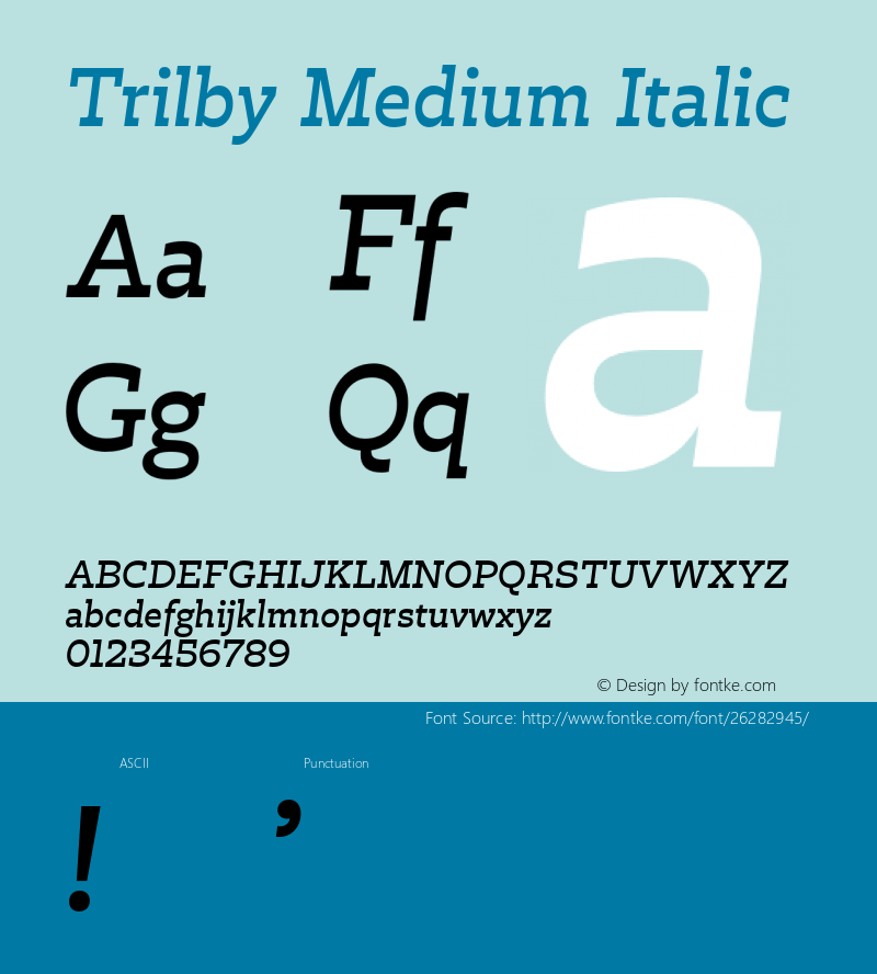 Trilby Medium Italic  Font Sample