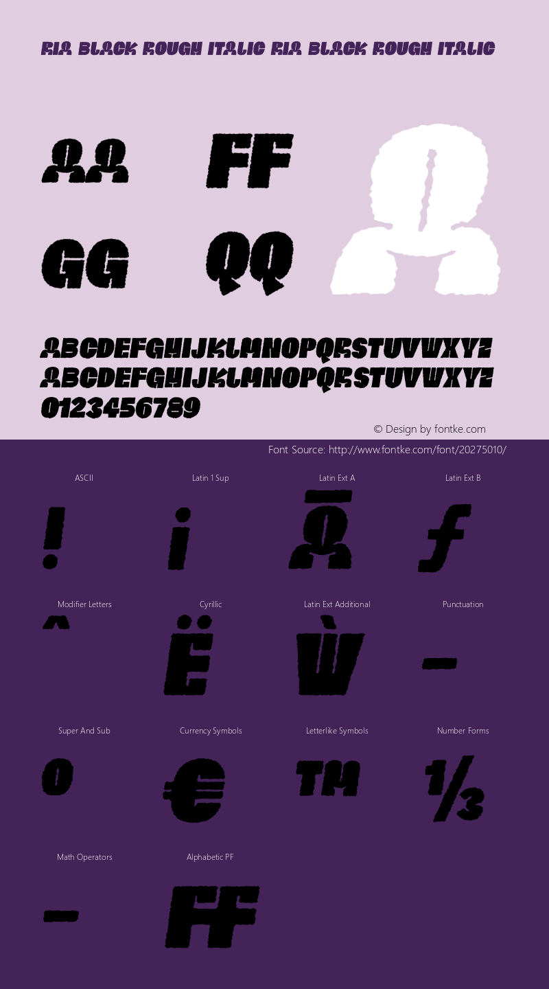 RIABLACKROUGHITALIC Version 1.000;PS 001.001;hotconv 1.0.56 Font Sample