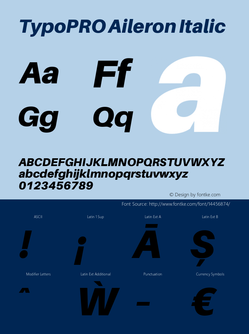 TypoPRO Aileron Italic Version 1.000;PS 001.000;hotconv 1.0.70;makeotf.lib2.5.58329 Font Sample