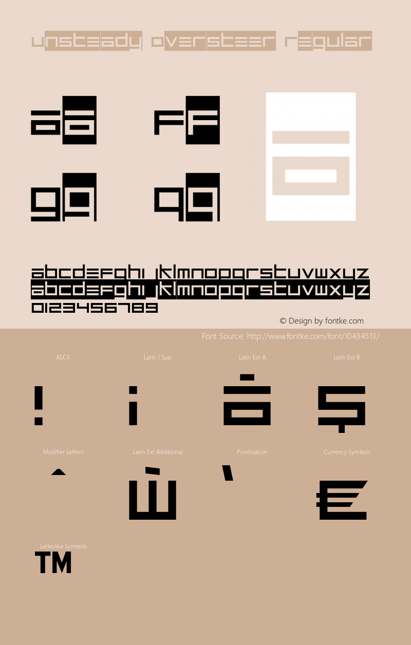 Unsteady Oversteer Regular Version 3.100 Font Sample