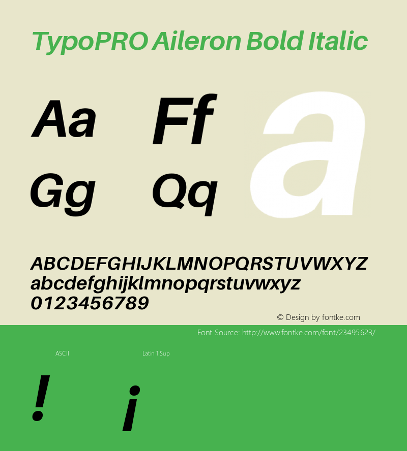 TypoPRO Aileron Bold Italic Version 1.102;PS 001.102;hotconv 1.0.70;makeotf.lib2.5.58329 Font Sample