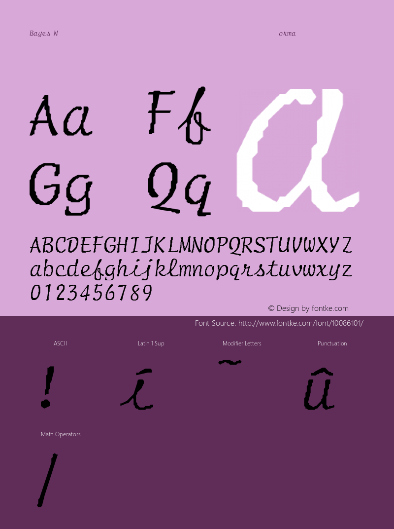 Bayes Normal Regular Unknown Font Sample