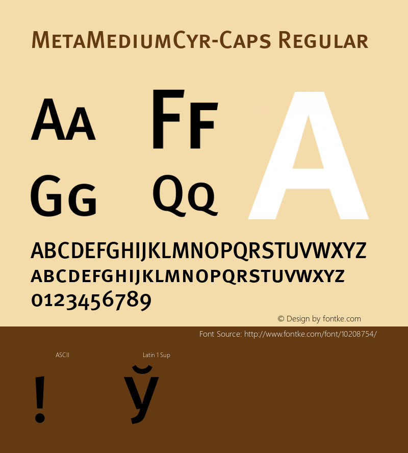 MetaMediumCyr-Caps Regular 004.301 Font Sample