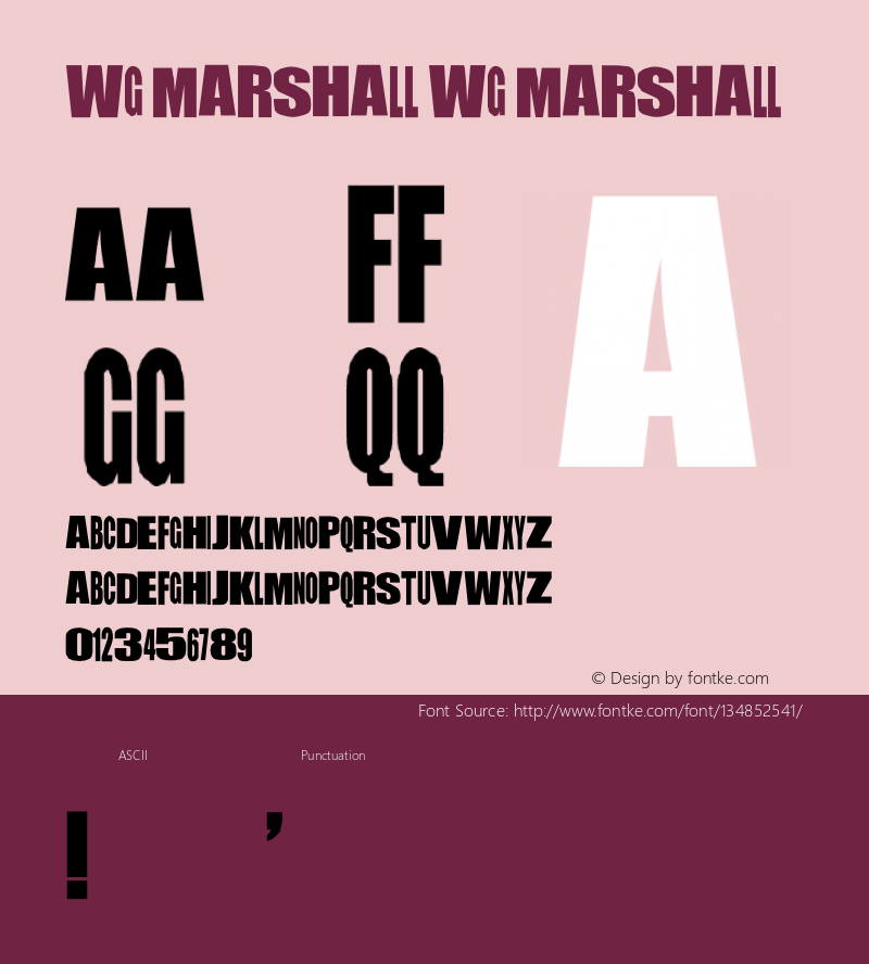 WG Marshall Version 1.0 Font Sample