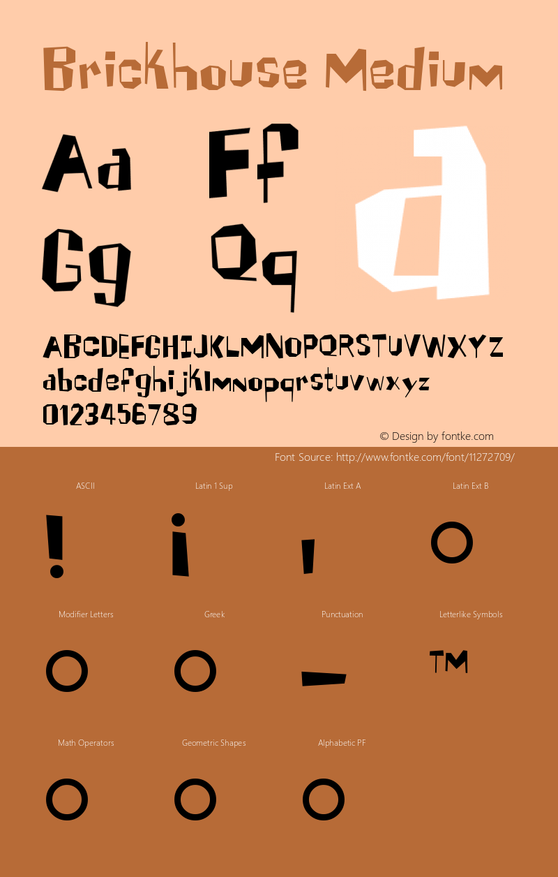 Brickhouse Medium Version 001.000 Font Sample