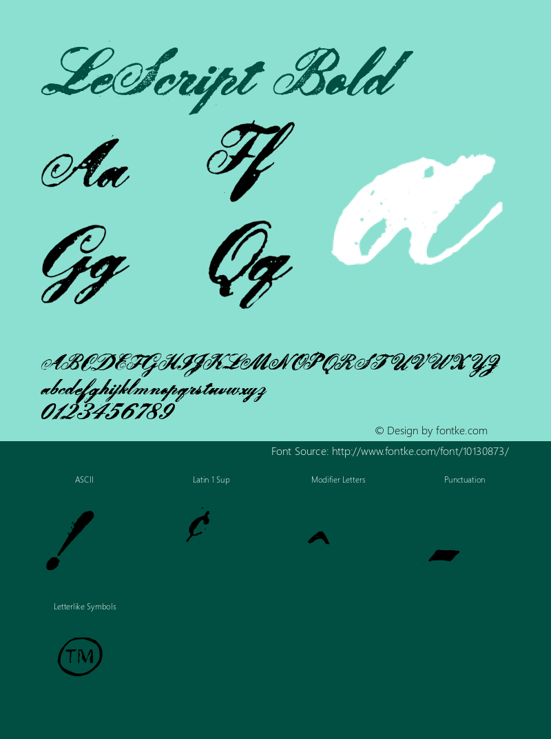 LeScript Bold 001.000 Font Sample