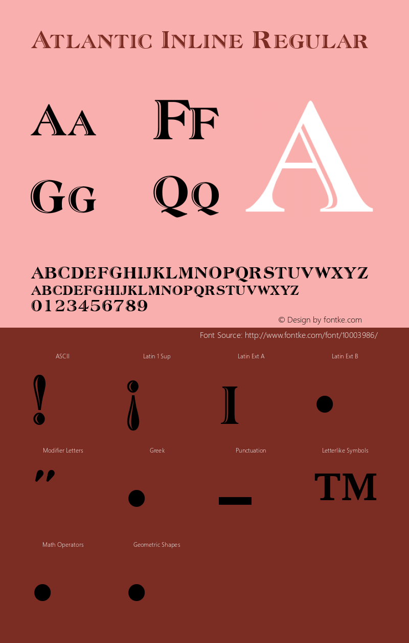 Atlantic Inline Regular Unknown Font Sample