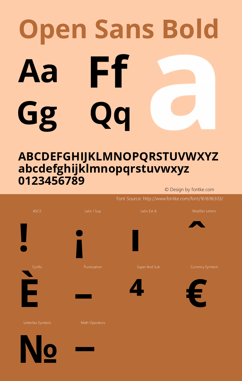 Open Sans Bold Version 1.10 Font Sample