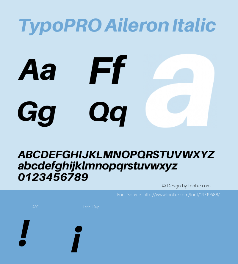 TypoPRO Aileron Italic Version 1.000;PS 001.000;hotconv 1.0.70;makeotf.lib2.5.58329 Font Sample