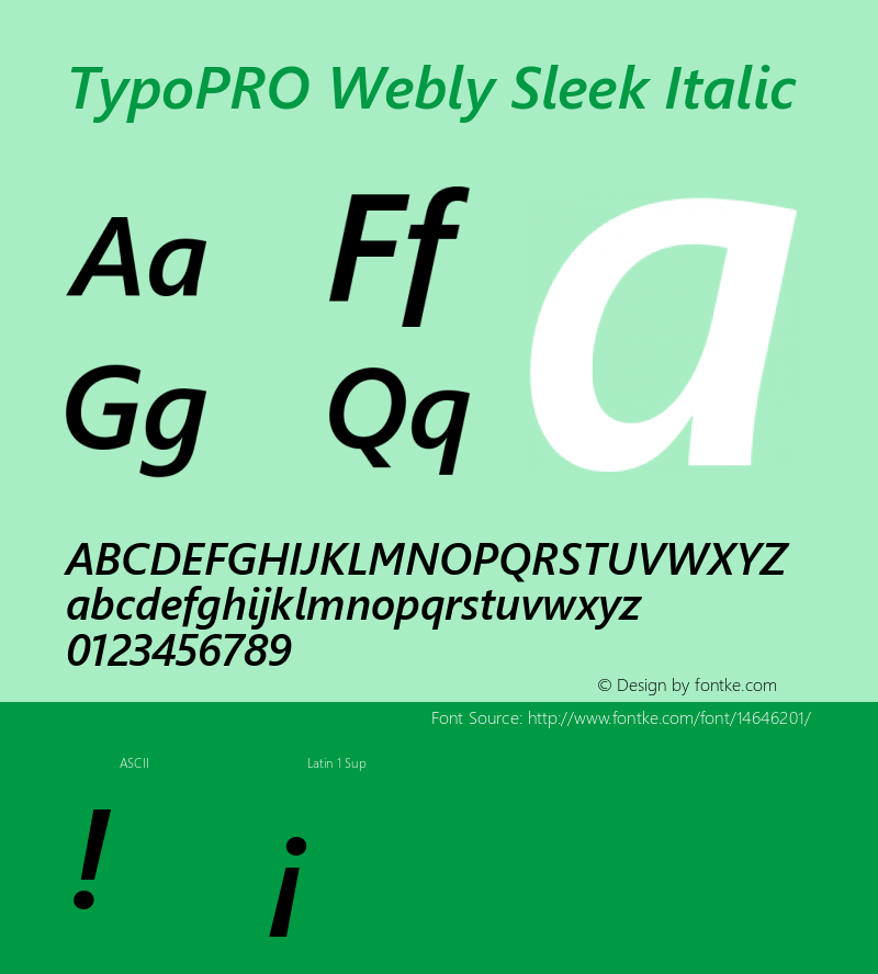 TypoPRO Webly Sleek Italic Version 0.10 January 23, 2013 Font Sample