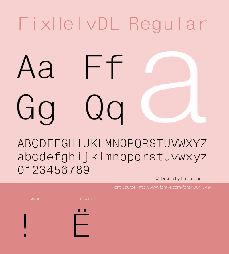 FixHelvDL Regular Unknown Font Sample