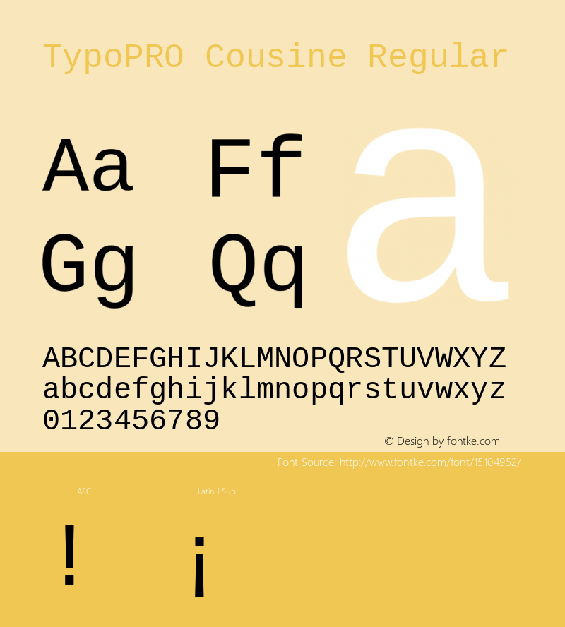 TypoPRO Cousine Regular Version 1.21 Font Sample