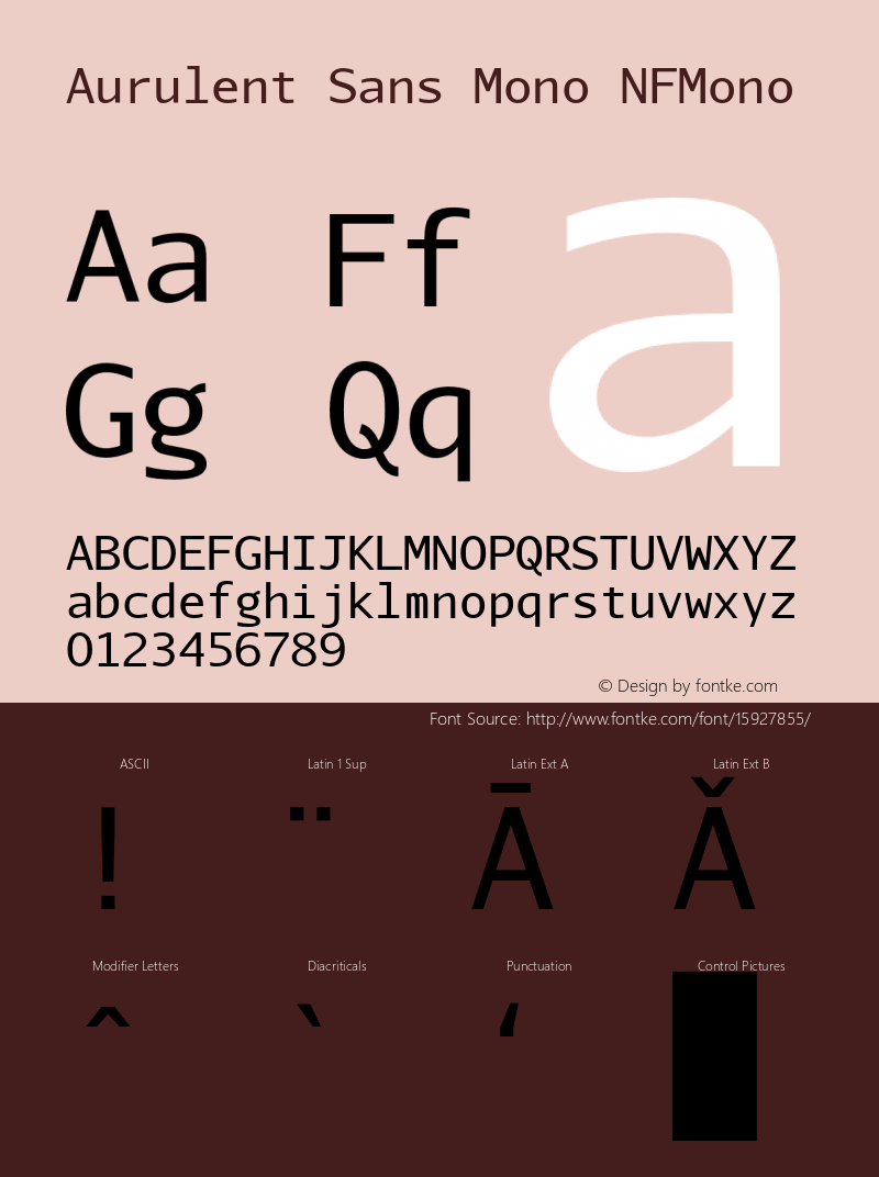 Aurulent Sans Mono NFMono Version 2007.05.04 Font Sample