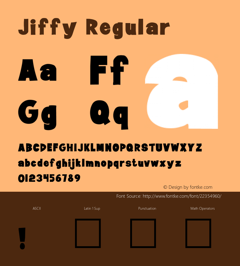 Jiffy Regular Altsys Fontographer 3.5  2/17/94 Font Sample