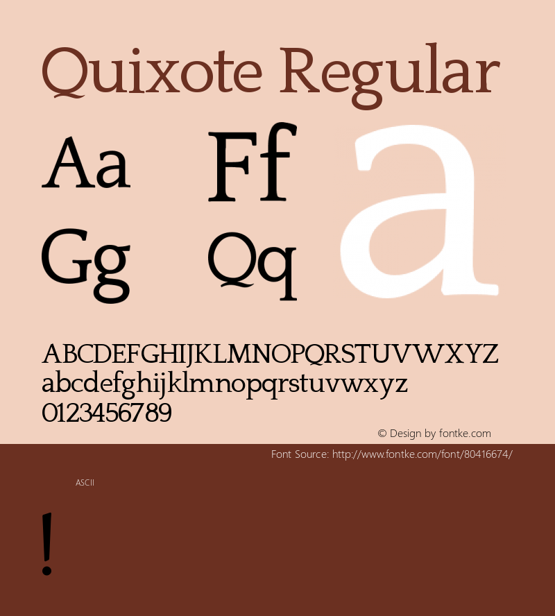 Quixote Regular Version 1.000 | w-rip DC20180920 Font Sample