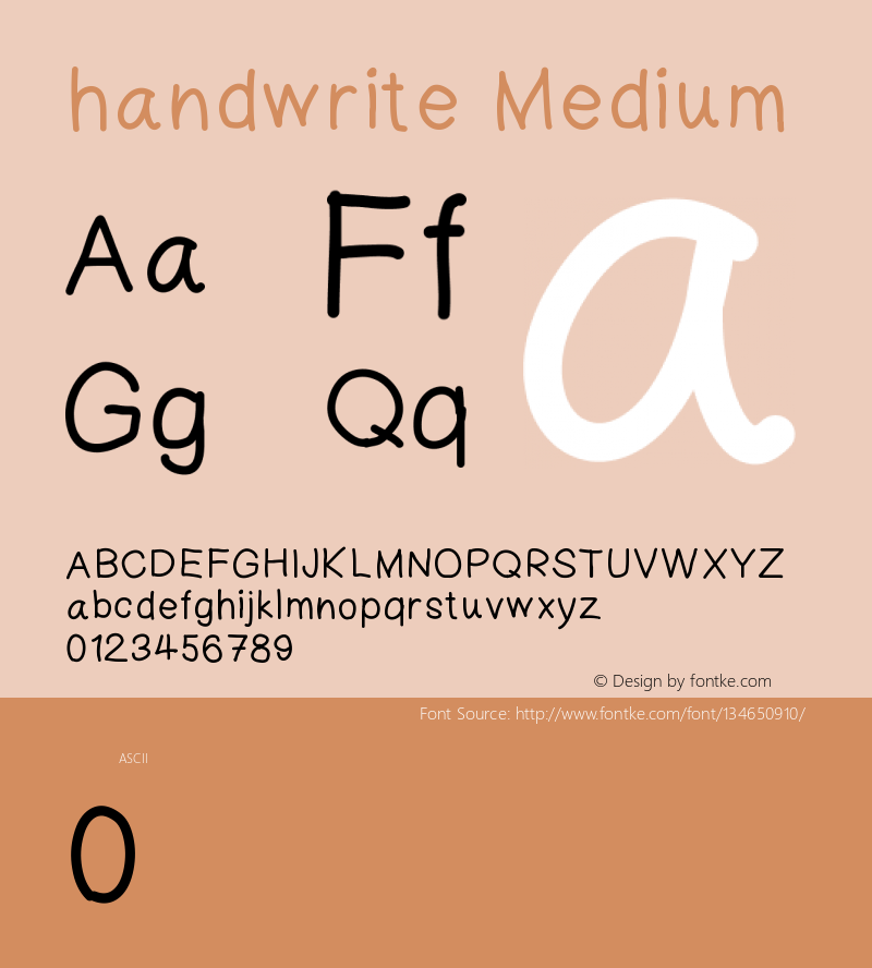 handwrite Version 001.000 Font Sample