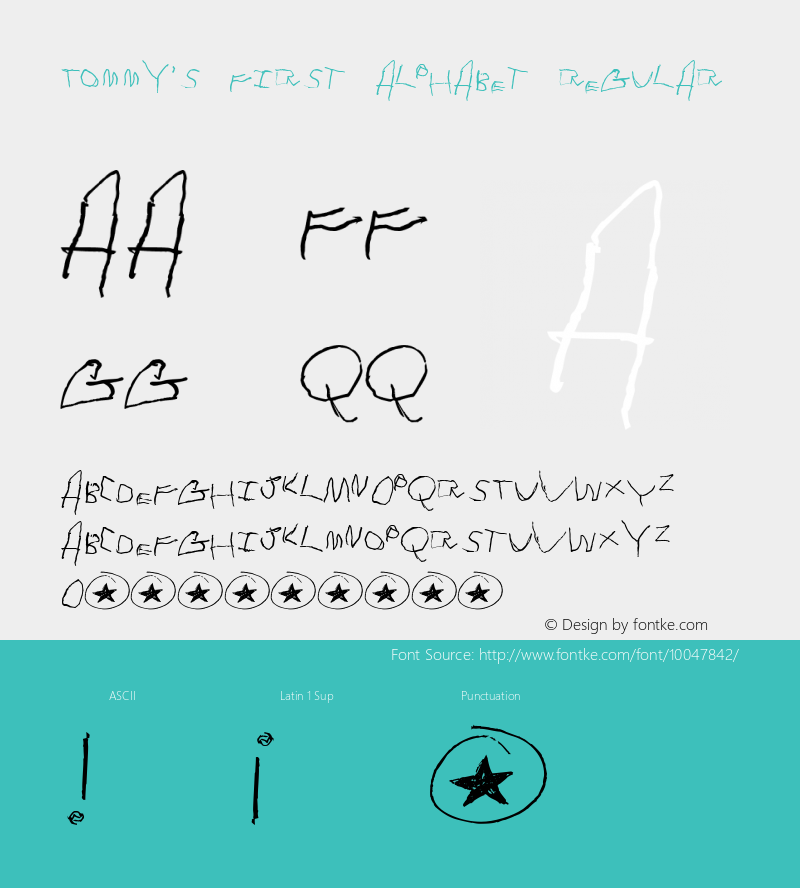 Tommy's First Alphabet Regular Version 1.0.0: Revision 1 Font Sample