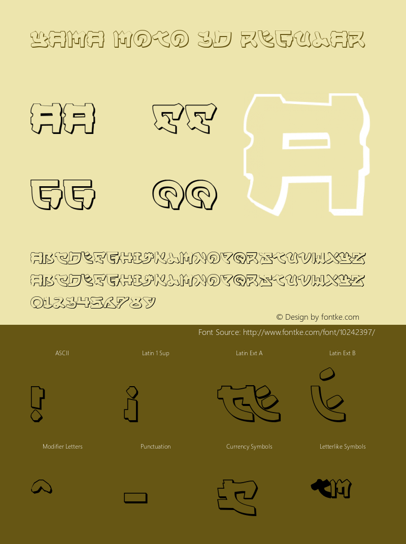 Yama Moto 3D Regular 001.000 Font Sample