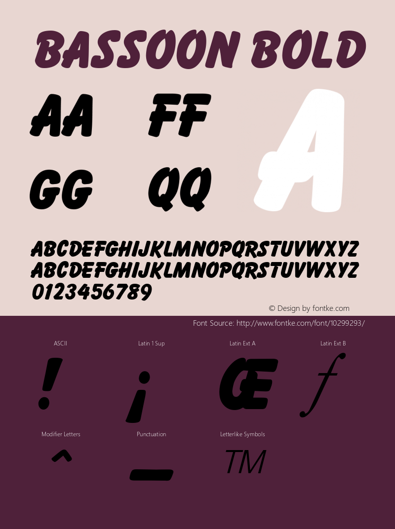 Bassoon Bold v1.0c Font Sample