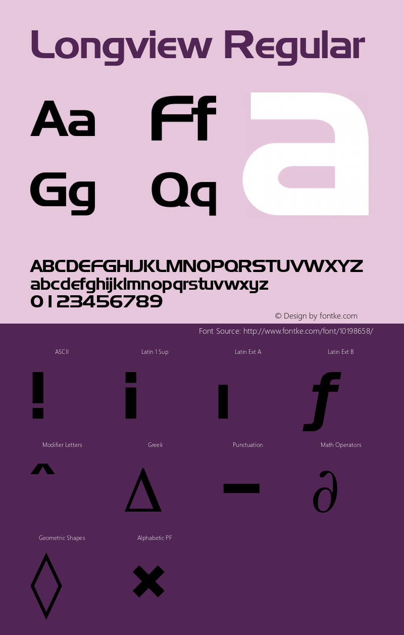 Longview Regular 001.001 Font Sample