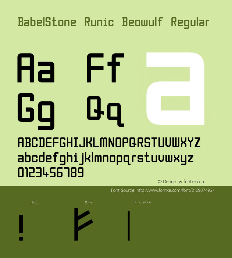 BabelStone Runic Beowulf Version 7.003;March 14, 2022图片样张