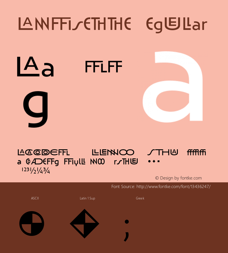 Anisette Regular Version 002.001 Font Sample