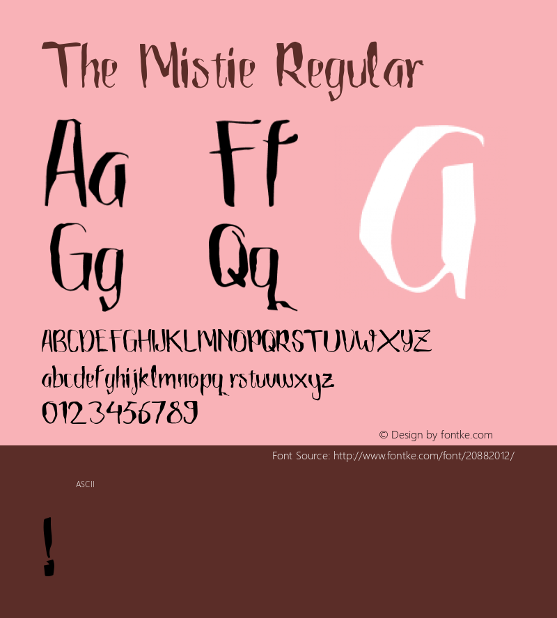 The Mistie Version 1.000 Font Sample