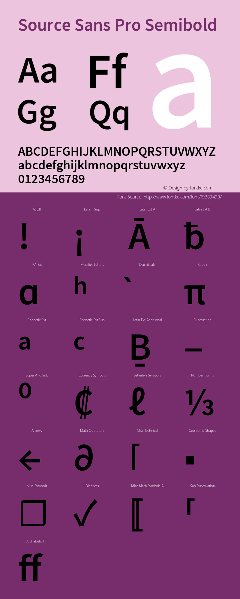 Source Sans Pro Semibold Version 1.050;PS Version 1.000;hotconv 1.0.70;makeotf.lib2.5.5900 Font Sample