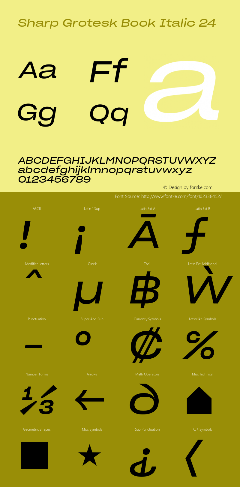 Sharp Grotesk Book Italic 24 Version 1.003 Font Sample