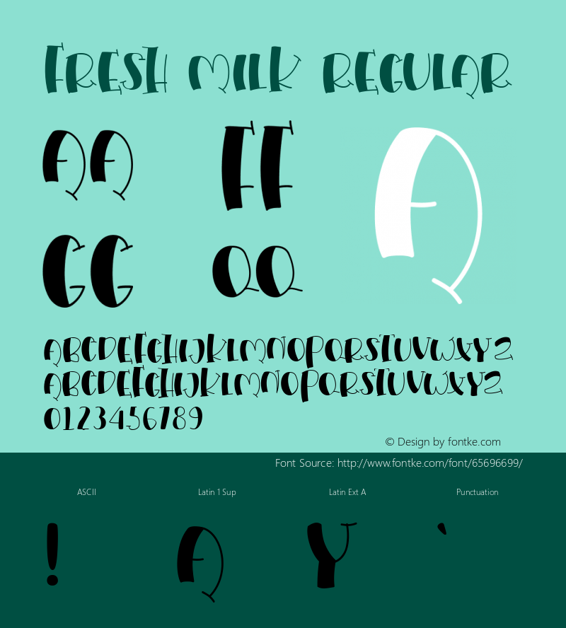 Fresh Milk Version 1.003;Fontself Maker 3.5.1 Font Sample