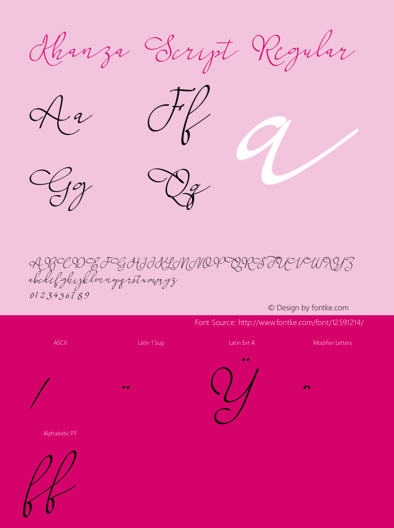 Khanza Script Regular Version 1.000 Font Sample