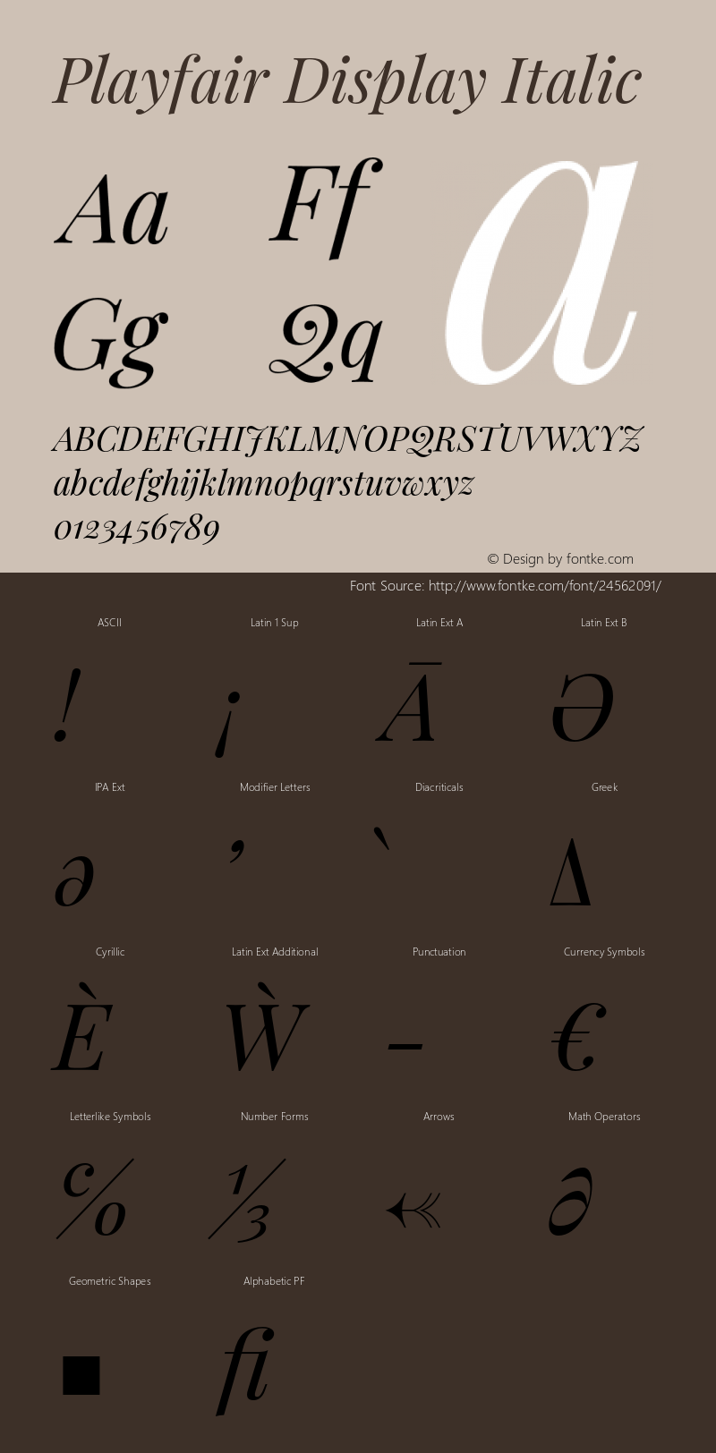 Playfair Display Italic Version 1.202;PS 001.202;hotconv 1.0.88;makeotf.lib2.5.64775 Font Sample