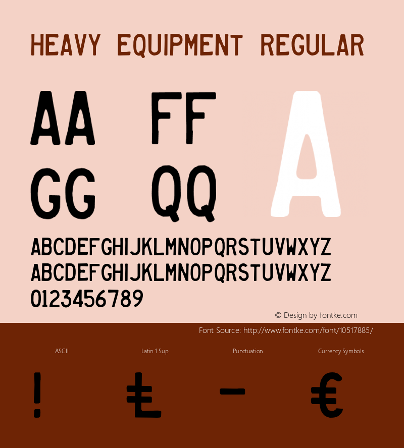 Heavy Equipment Regular 001.000 Font Sample